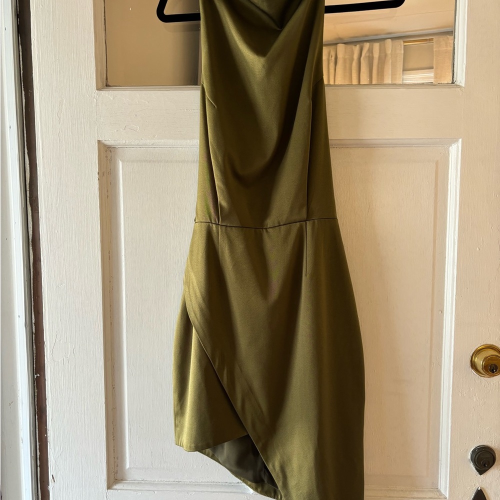 Elegant Olive Green Dress